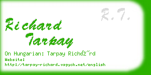 richard tarpay business card